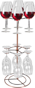 Black Metal Countertop Wine Glass Holder with Scrollwork Design, Freestanding Tabletop Stemware Storage Rack with 12 Hooks-Ruum Studio Home