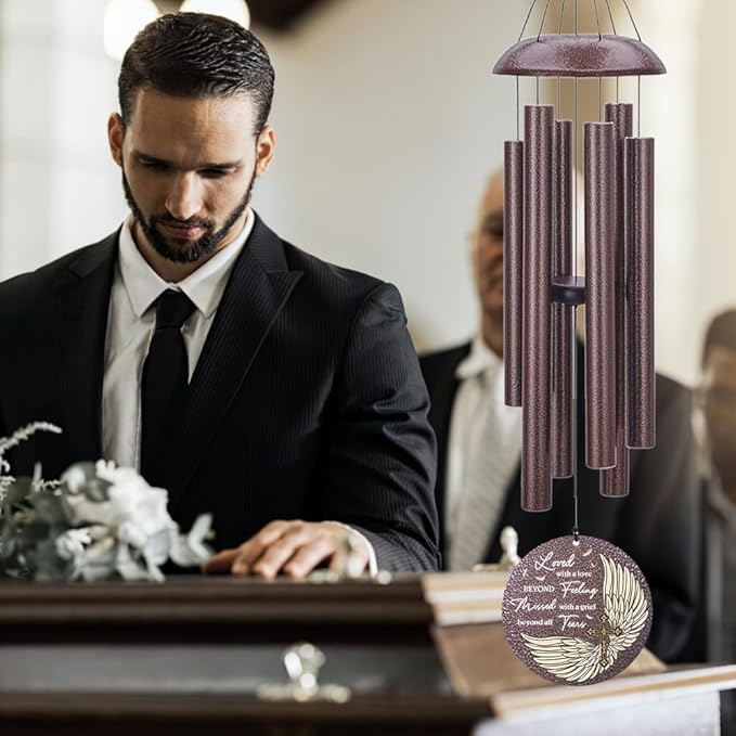 Personalized Sympathy Wind Chime, Wind Chimes for Loss of Loved Father/Mother/Lover, Commemorative Sympathy Bereavement Gifts for Condolences/Funeral-Ruum Studio Home