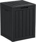 28 Gallon Deck Box Large Outdoor Storage for Patio Furniture,Outdoor Cushions,Garden Tools and Pool Supplies,Waterproof,Resin,Lockable(Black)-Ruum Studio Home