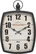 Menterry Rectangle Retro Large Wall Clock, Old-Fashioned Vintage Design, Black Antique Style, Battery Operated Silent Decor Wall Clocks for Farmhouse,Kitchen,Office (15.5" H x 10.2" W)-Ruum Studio Home
