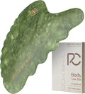 Rena Chris Body Gua Sha Tools, Natural Xiuyan Jade GuaSha Tool, Manual Massage Sticks for Jawline Sculpting and Puffiness Reducing, Whole Body Skin Care Massager (Green)-Ruum Studio Home