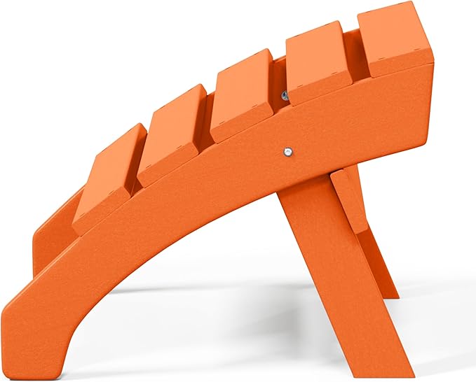 WestinTrends Dylan Outdoor Patio HDPE Adirondack Ottoman Footrest, Orange-Ruum Studio Home