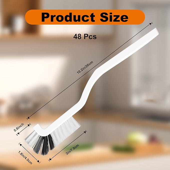Rtteri 48 Pcs Kitchen Scrub Brush Bulk Plastic Sink Bathroom Cleaning Edge Corner Brush for Household Bottle Dish Tile Lines Window Track Crevice with Stiff Bristle-Ruum Studio Home