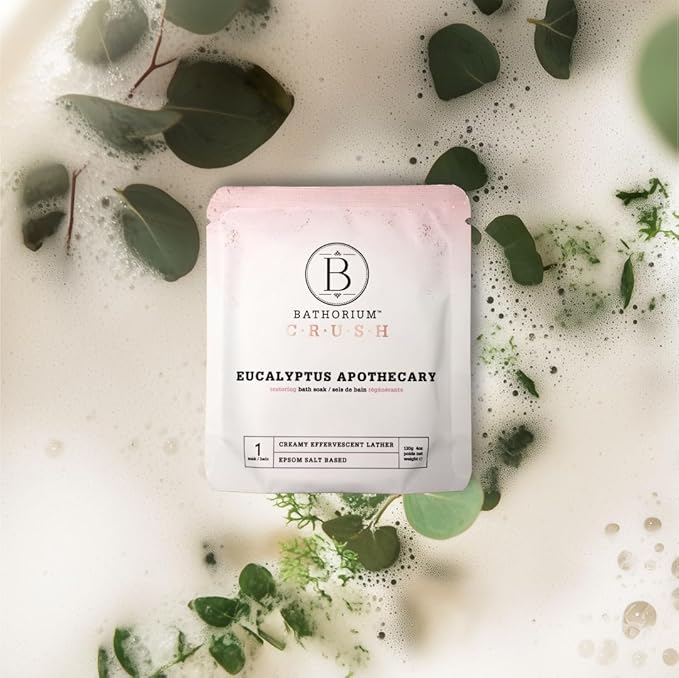 Bathorium Crush 8-Pack Signature Discovery Set, Luxury Bath Soaks, Dead Sea Salt, Epsom Salt, pH Balanced for Women, Gift Set, Each Soak is 4 oz-Ruum Studio Home