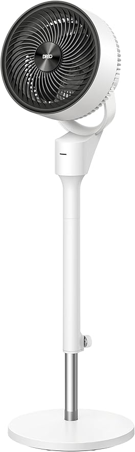 Dreo Fan for Bedroom, 80° Oscillating Standing Fan, 25dB Quiet, 80ft Pedestal Fans for Home Office, 90° Manual Vertical, 3 Speeds, Remote, 34-41" Adjustable Height, Air Circulator-Ruum Studio Home