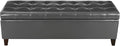 Joveco Storage Ottoman Bench, Tufted Leather 51 Inch Storage Bench for End of Bed Bedroom Living Room (51”, Dark Gray)-Ruum Studio Home