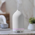 200ML Ceramic Essential Oil Diffuser - Ultrasonic Aromatherapy & Humidifier with 7-Color LED Lights, Auto Shut-Off, White, 1H/3H/6H Timer | Scent for Home,Office,Yoga-Ruum Studio Home