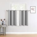 ChrisDowa Small Window Curtains for Kitchen and Bedroom - Grommet Short Thermal Insulated Room Darkening Curtains (2 Panels, Light Grey, 34 x 36 Inch)-Ruum Studio Home