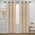 Easy-Going Blackout Curtains for Bedroom, Solid Thermal Insulated Grommet and Noise Reduction Window Drapes, Room Darkening Curtains for Living Room, 2 Panels(42x84 in, Beige)-Ruum Studio Home