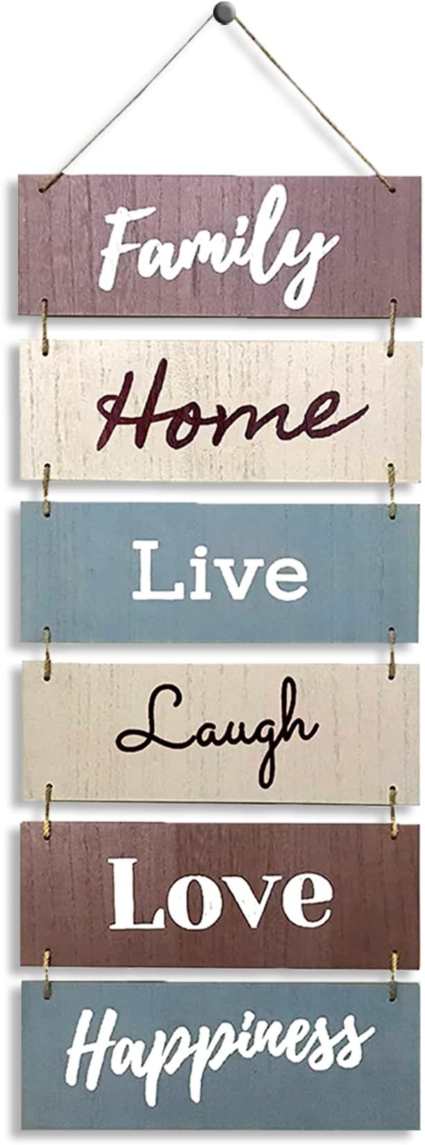 Hanging Wall Decor Sign - Welcome Vertical Wall Art Decorations, Rustic Home Accessories for Living Room, Bedroom, Family, Dining, and Kitchen, Outdoor Signs for House, Live, Laugh, Love Plaques-Ruum Studio Home