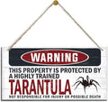 Warning Sign, Tarantula Warning Wood Plaque Sign, Funny Door Signs, Decorative Wood Hanging Suspension Plaque, Farmhouse Wooden Wall Decor, Outdoor Hanging Wooden Signs-Ruum Studio Home