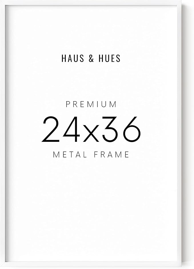 HAUS AND HUES 24x36 White Poster Frame - 24x36 Inch White Aluminum Frame for Large Photos-Ruum Studio Home