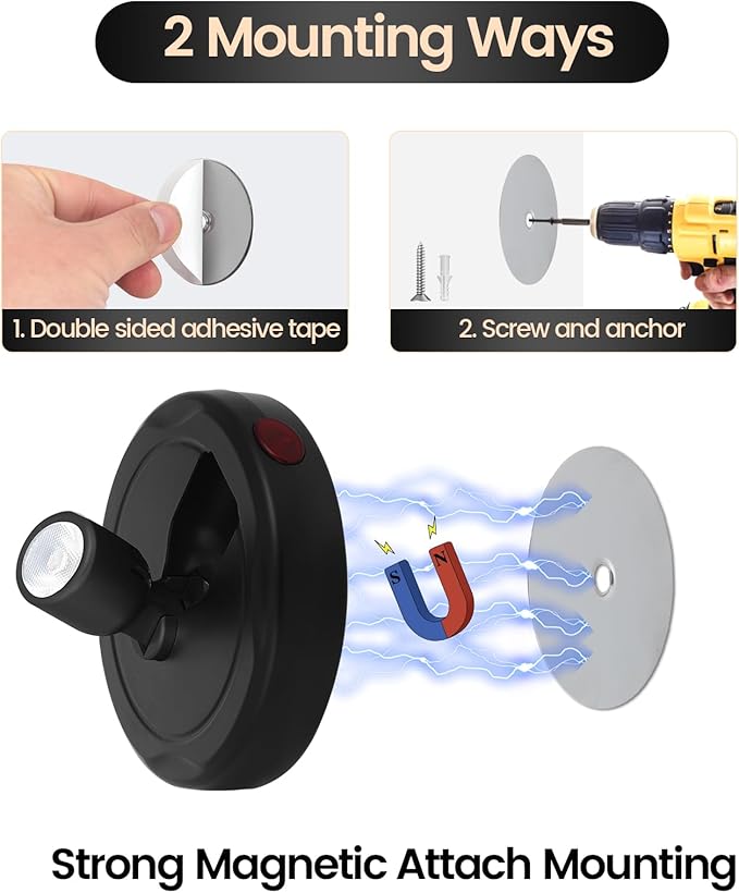Cordless Spotlight Battery Powered, Indoor Plant Spot Light, Rechargeable Picture Lights with Remote, LED Accent Lighting, Dimmable Display Uplight for Tree Dartboard Decor Painting Art Photo-Ruum Studio Home