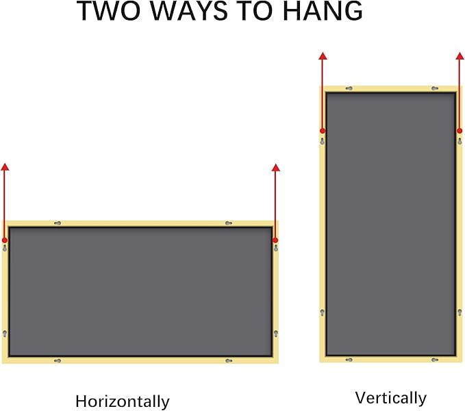 Gold Bathroom Mirror for Wall, 60x30 Inch Rectangle Mirrors with Metal Frame, Modern Vanity Wall Mirror Decor for Bathroom Living Room, Entryway Hangs Horizontal or Vertical-Ruum Studio Home