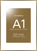 Homeforia A1 Poster Frame Bronze, High End Metal 23.4 x 33.1 inch Large Picture Frames with Mat for 16.5 x 23.4 Photo, A1 Size Brass Frame Matted to A2 Print, 23.4x33.1 Frame, Tempered Glass, Set of 1-Ruum Studio Home