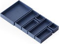 SpaceAid 7-Piece Bamboo Drawer Organizer Storage Boxes Set, Wood Tray Junk Drawer Organizers Multi-Use Divider Bins for Kitchen, Bathroom, Office Desk and Makeup Organization (7 Pack, Navy Blue)-Ruum Studio Home
