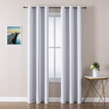 ChrisDowa Grommet Room Darkening Curtains for Bedroom and Living Room - 2 Panels Set Thermal Insulated Blackout Curtains (Greyish White, 42W x 84L)-Ruum Studio Home