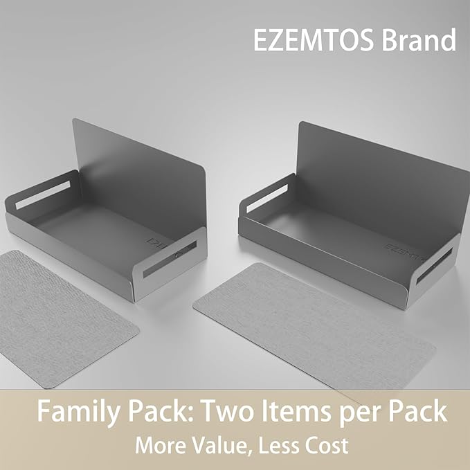 2-Pack Magnetic Spice Rack for Refrigerator and Microwave - Portable 6" Deep Magnetic Shelves for Classroom Kitchen Garage - Strong Magnetic Hold, Metallic Gray, Max 20LB Capacity-Ruum Studio Home