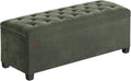 SONGMICS Velvet Storage Ottoman Bench, Foot Rest with Legs, 15.7 x 43 x 15.7 Inches, End of Bed Bench, Storage Chest, Load up to 660 lb, for Living Room, Bedroom, Entryway, Forest Green ULSF089C01-Ruum Studio Home
