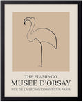 Poster Master Vintage Poster - Retro Minimalist Print - Gift for Artist, Housewarming - Flamingo, Line Drawing, Sketch, Abstract - Wall Decor for Living Room, Bedroom, 8x10 Black Framed-Ruum Studio Home