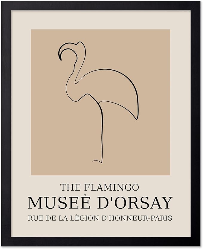 Poster Master Vintage Poster - Retro Minimalist Print - Gift for Artist, Housewarming - Flamingo, Line Drawing, Sketch, Abstract - Wall Decor for Living Room, Bedroom, 18x24 Unframed Wall Art-Ruum Studio Home