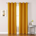 ChrisDowa Grommet Room Darkening Curtains for Bedroom and Living Room - 2 Panels Set Thermal Insulated Blackout Curtains (Mustard Yellow, 42W x 84L)-Ruum Studio Home