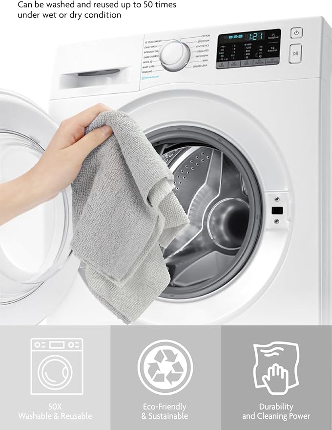 Fantasticlean Microfiber Cleaning Cloth Roll -75 Pack, Tear Away Microfiber Towels, 12" x 12", Reusable, Washable, Scratch Free, Ultra Absorbent Dish Rags for Car, Home, Garage or Shop (Cool Grey)-Ruum Studio Home