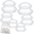 TrelaCo 6 Pcs Cupping Kit for Massage Therapy 3 Sizes Silicone Cupping Set Chinese Massage Therapy for Studio Household Cellulite Joint Pain Muscle Pain(Clear)-Ruum Studio Home