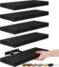 Sorbus Floating Shelves for Wall, Bathroom Shelves Wall Mounted for Kitchen, Bedroom, Living Room, Bathroom Storage, Over Toilet, Hanging Book Shelf for Ｗall Home Decor (Black, 5 Pack)-Ruum Studio Home