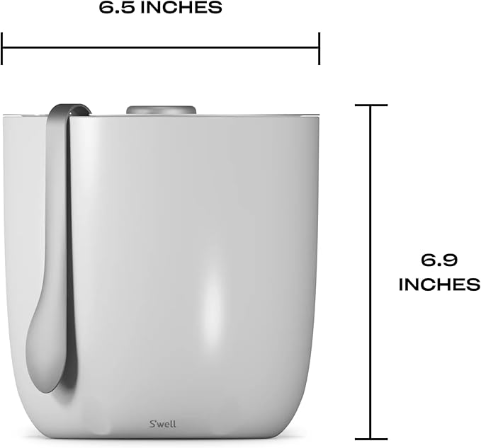 S'well Ice Bucket with Tongs, 68oz, Angel Food-Ruum Studio Home
