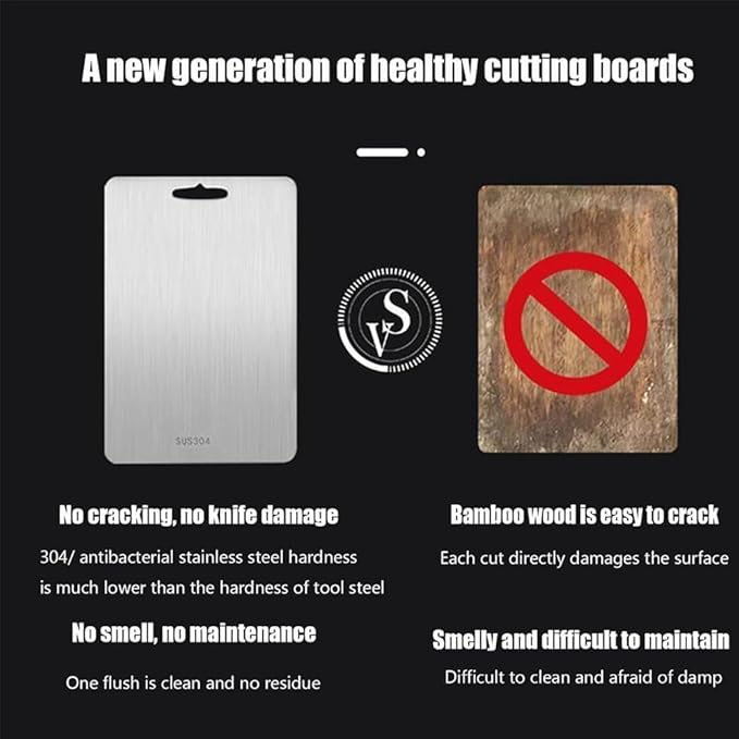 Titanium Cutting Board,100% Pure Titanium Cutting Boards for Kitchen, 2025 Double Sided Food-Grade Chopping Board for Cutting Meat Vegetable Fruit (14"L x 10"W)-Ruum Studio Home