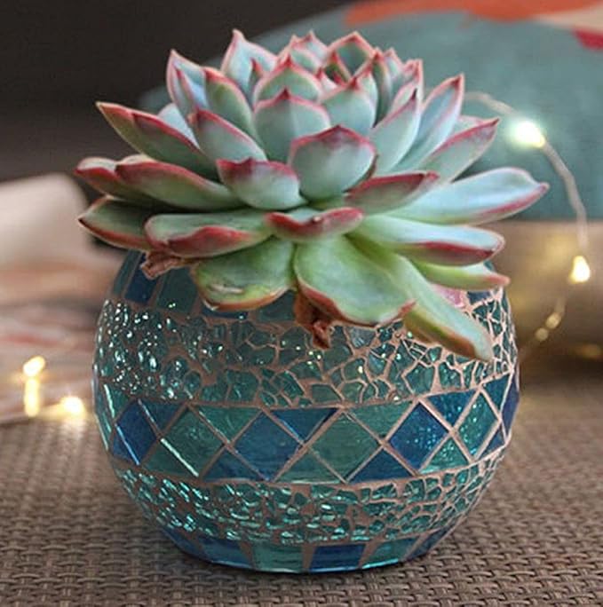 Votive Candle Holder Tea Lights - Glass Candle Holders, Mosaic Tealight Candle Holder, Candle Jar Cup for Wedding Centerpiece Party Table Decorations, Valentines Day Decor-Ruum Studio Home