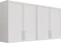 FIMELLO 60" Laundry Room Wall Cabinets with Adjustable Shelf, Large Wall Storage Cabinet, White Wall Cabinet with Doors, Upper Kitchen Cabinet, Cabinets for Laundry, Bathroom, Kitchen -White-Ruum Studio Home