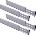 Utoplike Bamboo Drawer Dividers Large, Gray Kitchen Drawer Organizers Adjustable, Spring Loaded, Works in Dresser, Bathroom, Bedroom, Desk, 4 pcs, 2.4" H-Ruum Studio Home