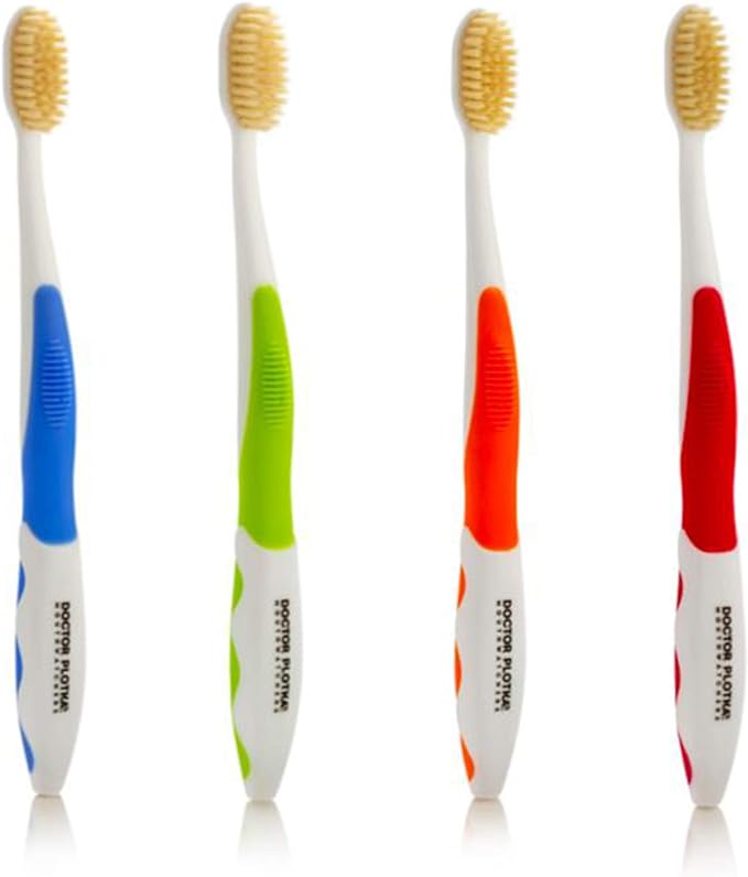 MOUTHWATCHERS Dr Plotkas Soft Bristle Flossing Toothbrush Manual Soft Toothbrush for Adults, Ultra Clean, Good for Sensitive Teeth and Gums, Variety 4 Pack, Colors May Vary-Ruum Studio Home