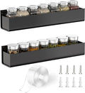 PMMASTO Adhesive Acrylic Spice Rack Organizer for Wall with Nano Double Sided Tape, Spice Shelf Organization for Kitchen Cabinet Door/Pantry Door, Wall Mount Seasoning Rack (Black-2 Pack)-Ruum Studio Home