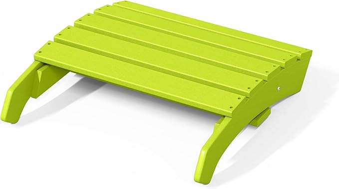 WestinTrends Dylan Outdoor Patio HDPE Adirondack Ottoman Footrest, Lime-Ruum Studio Home
