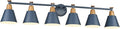 FEMILA Vintage Bathroom Light Fixtures, 45.3" Vanity Lighting Fixtures Over Mirror, 6 Light Vanity Light, Blue Finish, 4FG59B-6W Blue-Ruum Studio Home