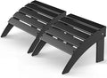 GREENVINES Adirondack-Ottoman | Set of 2 | HDPE Plastic | Outdoor Footrest | All Weather | Foot Rest | Foot Stool | Black | for Adirondack Chair | for Patio Backyard Pool-Ruum Studio Home