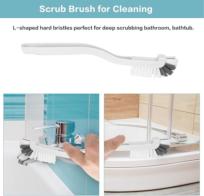 8 Pcs Dish Brush Bottle Bathroom Scrub Brushes Kitchen Cleaning Brush Right Angle Kitchen Brush Sink Household Pot Pan Edge Corners Tile Lines Brush with Stiff Bristles-Ruum Studio Home