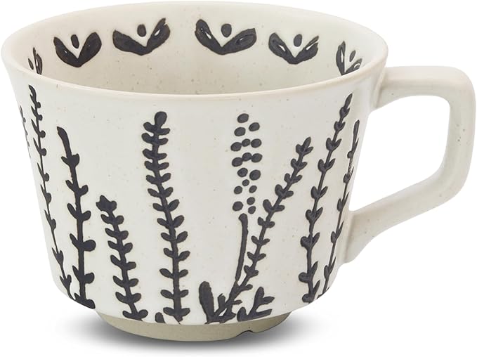 Ceramic Coffee Mug, 12 oz Novelty Unique Teacup with Large Handle, Stoneware Cup for Tea Mocha Latte Cappuccino Espresso (Grass)-Ruum Studio Home