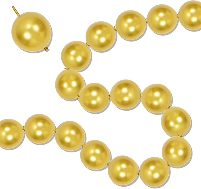 Gold Quick Link Balloons, 60PCS Linking for Balloon Wall Arch Chains, 6inch Linkable for Wedding Birthday Baby Shower Engagement Graduation Party Decorations-Ruum Studio Home