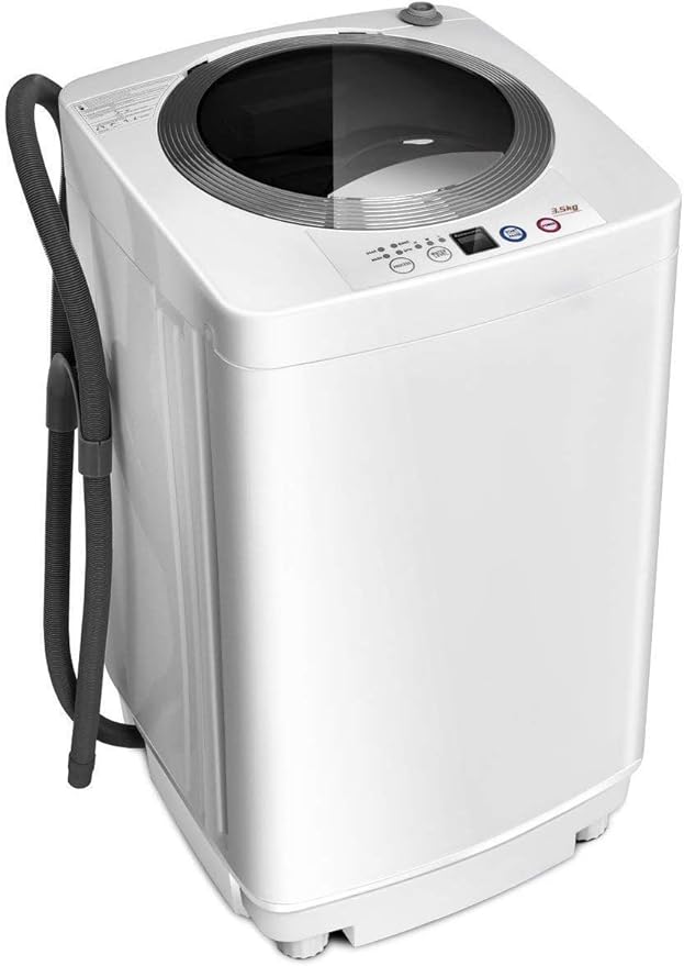 Giantex Portable Washing Machine, Full Automatic Washer and Dryer Combo, with Built-in Pump Drain 8 LBS Capacity Compact Laundry Washer Spin Dryer for Apartment RV Dorm-Ruum Studio Home