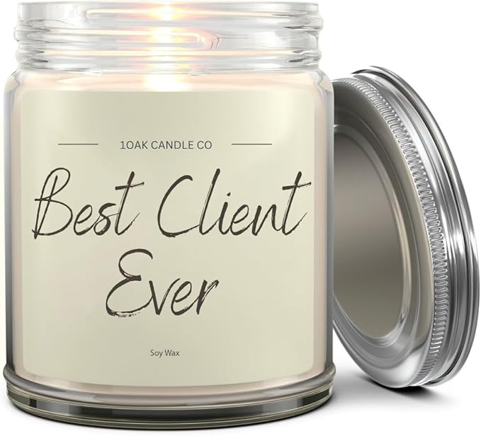1OAK Vanilla Scented Candles - Appreciation Gifts for Clients - Client Candle - Thank You Client Gifts for Corporate Women, Men, Hairdresser, Lawyer, Realtor, Real Estate Agent, Paralegal, Attorneys-Ruum Studio Home
