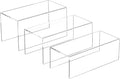 Clear Display Risers Shelf 3pcs, Countertop Rectangular Acrylic Display Storage Organizer, Acrylic Stands for Funko Pop Figure, Cosmetics, Bags, Shoes, Toys, Collectibles - 12- 4'', 5'', 6''-Ruum Studio Home