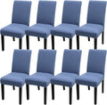 JQinHome Dining Room Chair Covers Set of 8, High Stretch Chair Slipcover Removable Washable Chair Seat Protector Cover for Home Party Hotel Wedding Ceremony (Gray Blue)-Ruum Studio Home