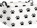 HIYAGON Dog toy Basket Dog Toy Bin Cute Toy Storage Basket Organizer Box Kids Gift Basket Empty Rectangular Room Decor for Home(Paw)-Ruum Studio Home