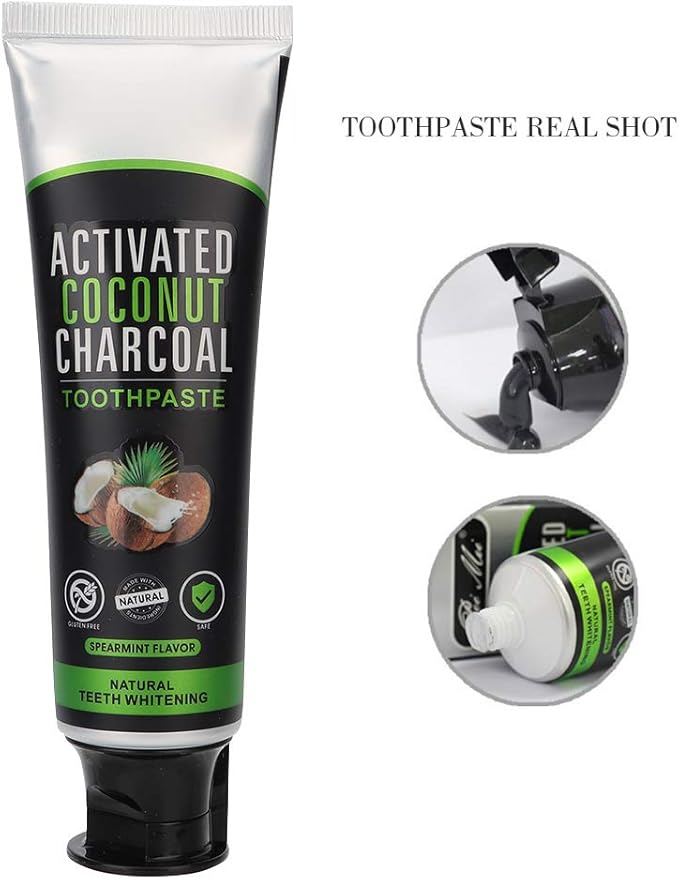 ZJchao Bamboo Charcoal Toothpaste, Activated Charcoal Coconut Oil Toothpaste for Teeth Whitening-Ruum Studio Home