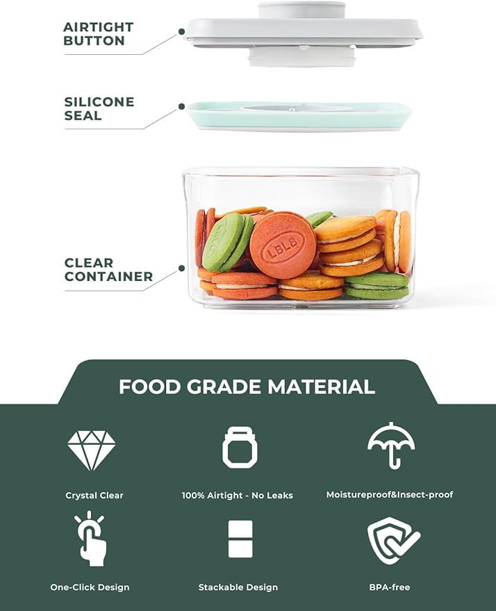 0.6 Qt Pop Containers - 3 Pack Mini Travel Snack Container, BPA Free Food Storage Canisters with Lids, Small Freezer Containers Candy Jar Plastic 520ml*3-Ruum Studio Home