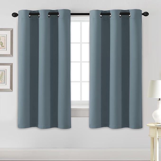 H.VERSAILTEX Blackout Curtains for Bedroom Thermal Insulated Room Darkening Living Room Curtains 63 Inch Long Grommet Privacy Protection Window Curtain Panels/Drapes for Nursery, 2 Panels,Stone Blue-Ruum Studio Home